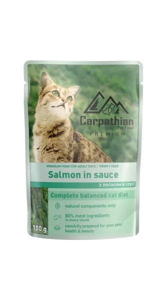 Carpathian Pet Food «Salmon in sauce» лосось в соусе ( 24шт)