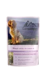 Carpathian Pet Food «Meat mix in sauсe» м’ясне асорті в соусі (курка, яловичина, індичка, риба) (24 шт)