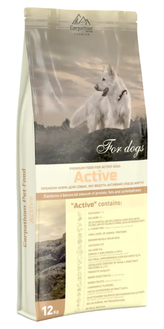 Carpathian Pet Food Active — сухий корм для активних собак, 12 кг