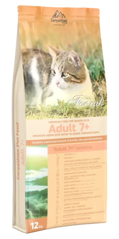 Carpathian Pet Food Adult 7+ — сухий корм для котів старше 7 років, 12 кг