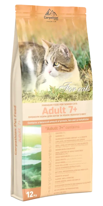 Carpathian Pet Food Adult 7+ — сухий корм для котів старше 7 років, 12 кг