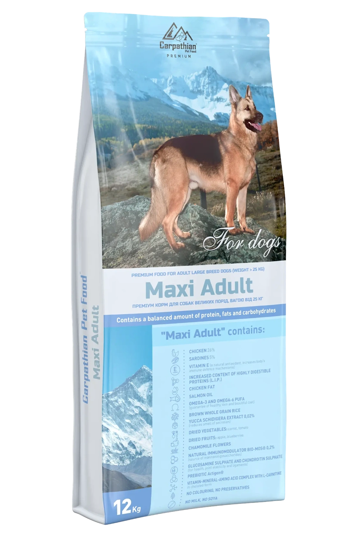 Carpathian Pet Food Maxi Adult 12 кг Carpathian Pet Food Maxi Adult — сухий корм для дорослих собак великих порід, 12 кг
