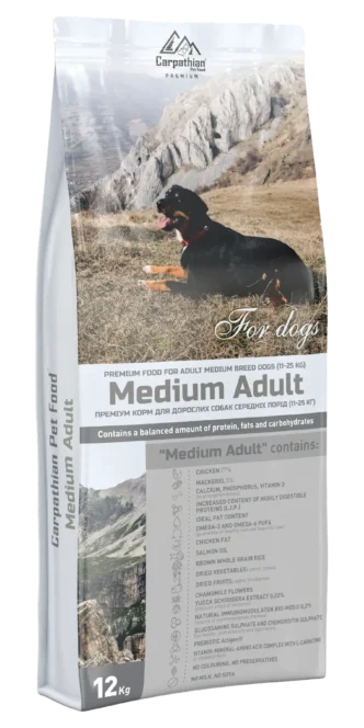 Carpathian Pet Food Medium Adult — сухий корм для дорослих собак середніх порід, 12 кг
