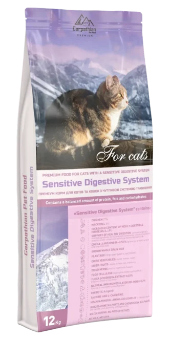 Carpathian Pet Food Sensitive Digestive System — сухий корм для котів з чутливим травленням, 12 кг